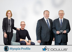 CEOs Kate and Paul Gifford of Myopia Profile and CEOs Christian and Rainer Kirchhübel of OCULUS (from left)