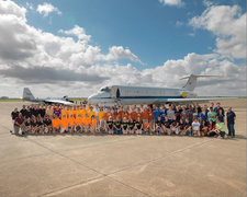 At Program Start (May 30, 2014) – 10 science teams from around the nation at Ellington Field, Houston, Texas, for the Reduced Gravity Education Flight Program. The OCULUS Corvis® ST will be present at two flights into microgravity. Photo: NASA